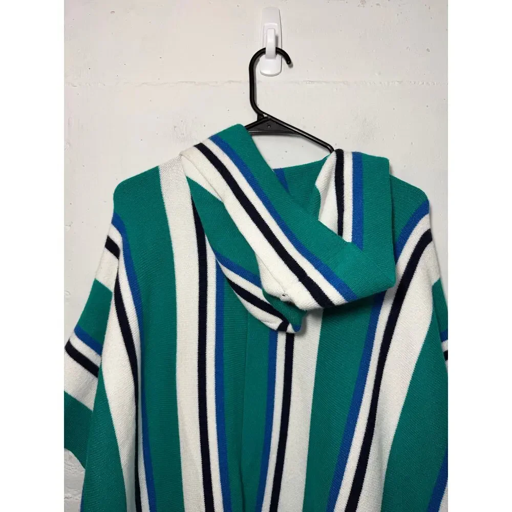 Free People All I Need Stripe Hooded Poncho One Size
